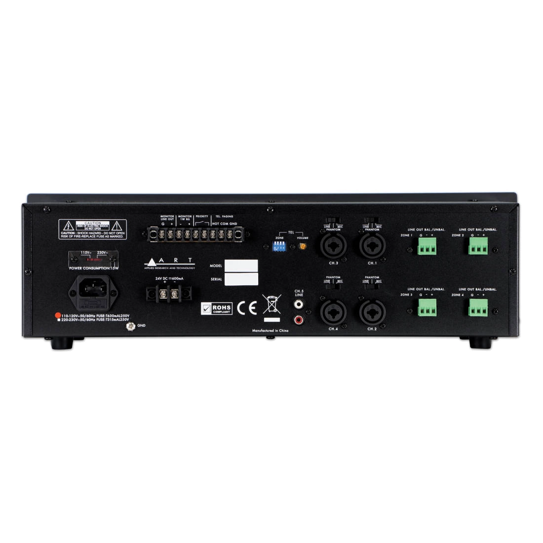 ART MX524 5-Channel 4-Zone Mic Line Mixer
