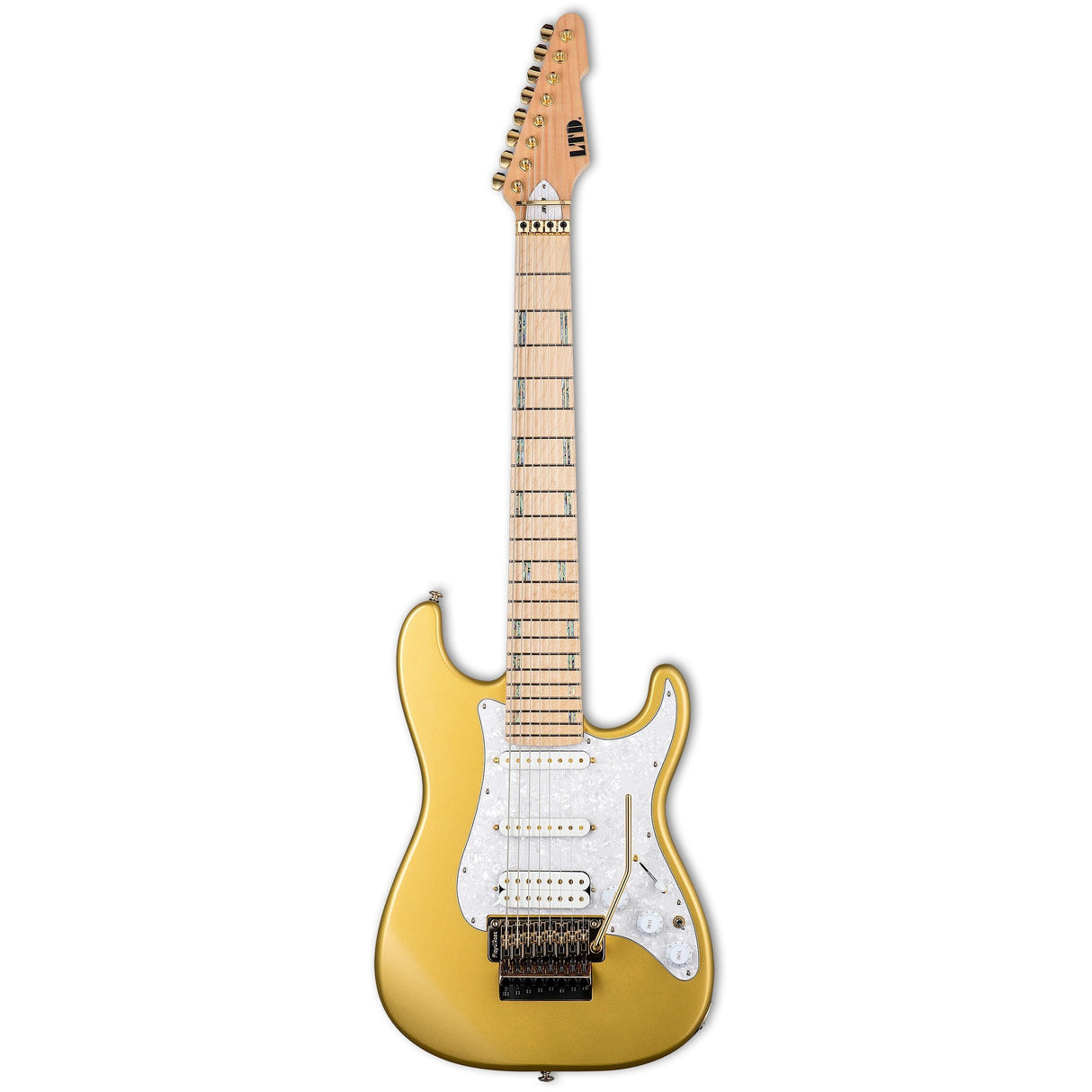 ESP LTD Javier Reyes JRV-8 8-String Baritone Signature Electric Guitar - Metallic Gold