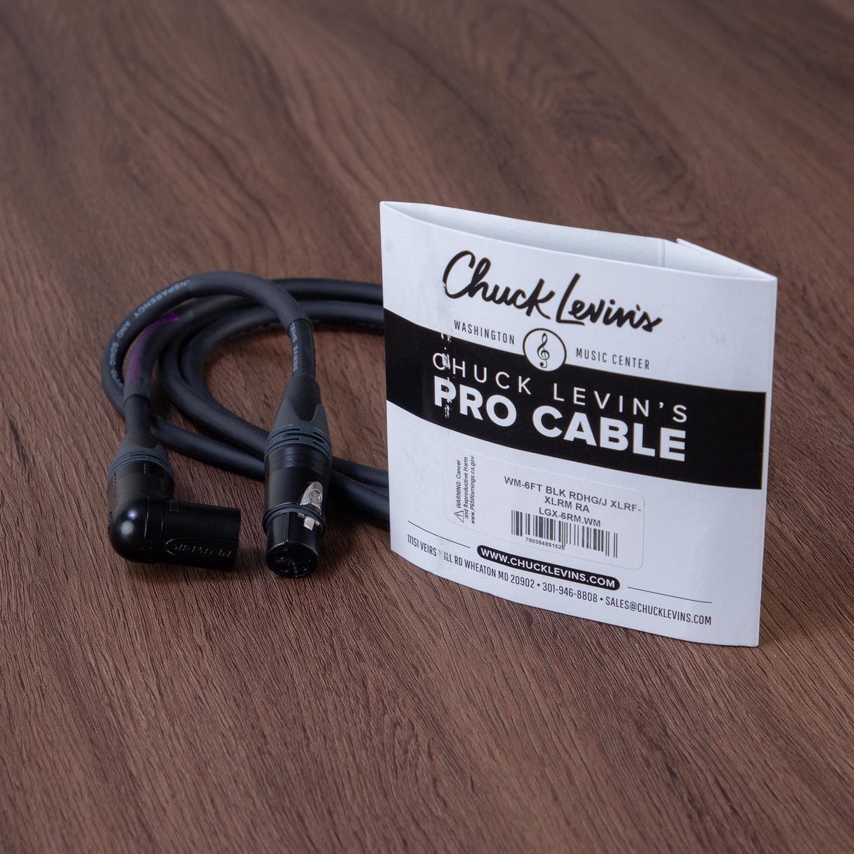 Chuck Levins LGXR-6-WM 6-Foot LGX Cable - Right Angle Male XLR