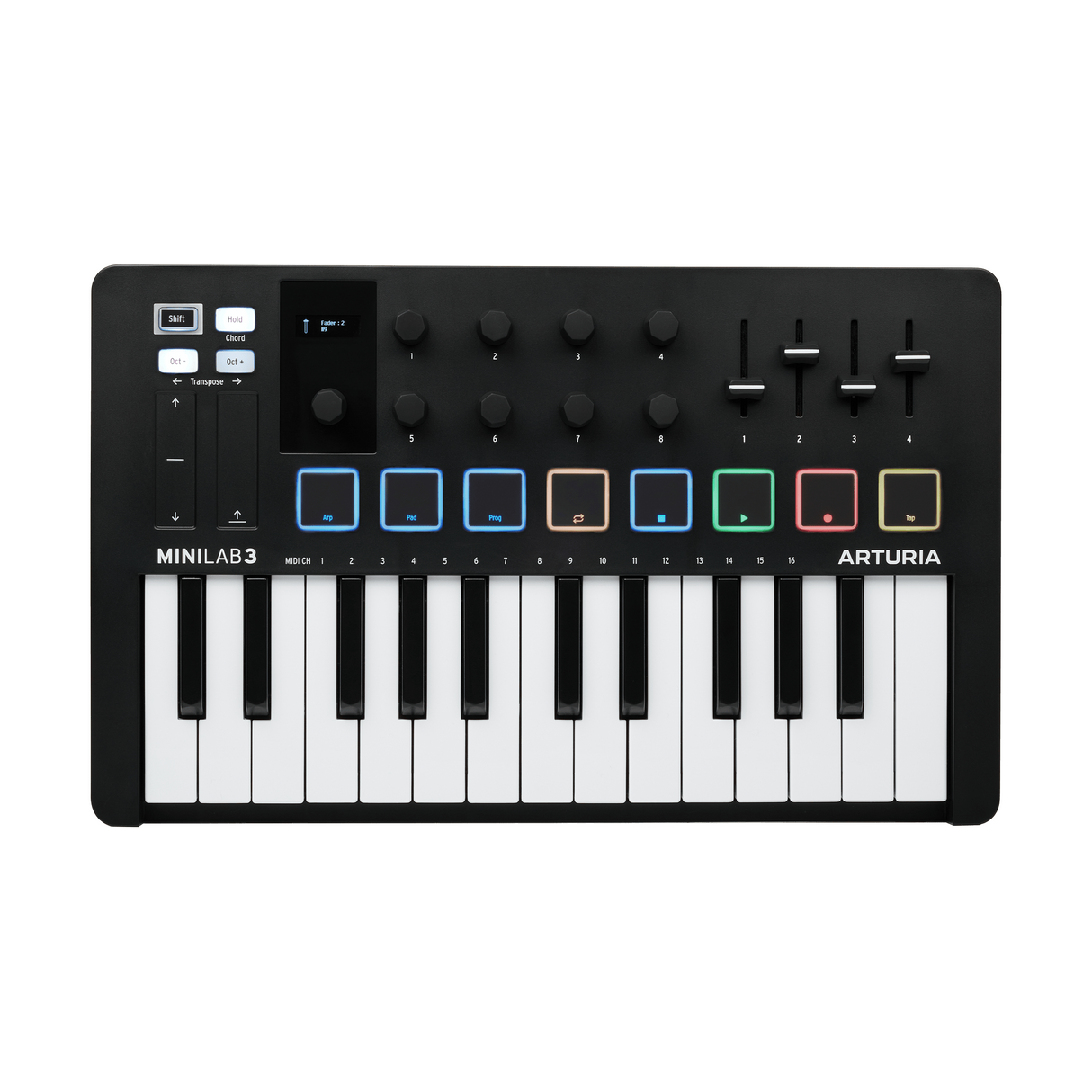 Arturia MiniLab 3 Hybrid Keyboard Controller - Deep Black