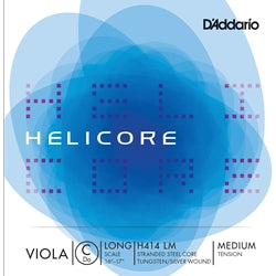 D'Addario Helicore Viola Single C String - Tungsten Silver Long Scale H414LM
