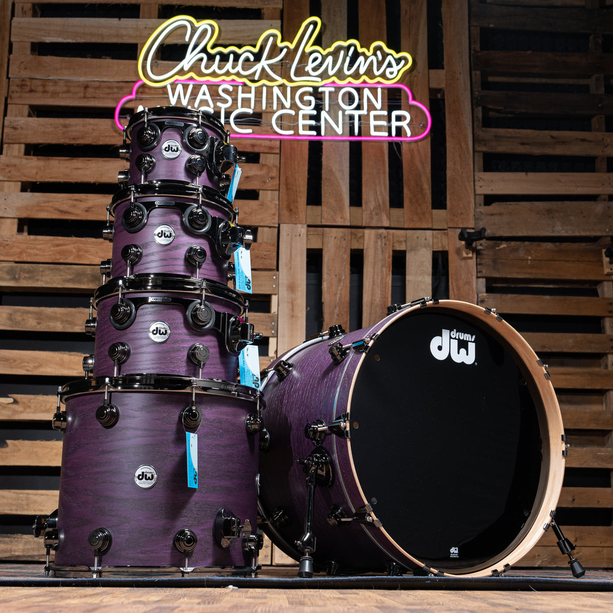 DW Collector's Oak 5-Piece Shell Pack with 22-Inch Kick - Lavender Satin Oil