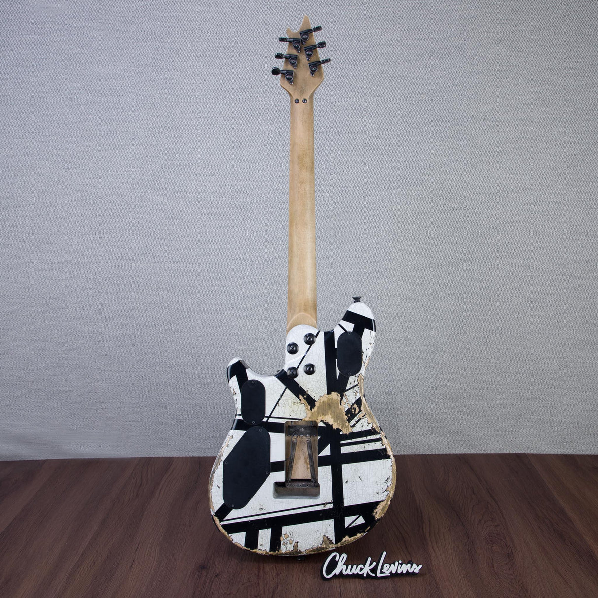 EVH Custom Shop Special Edition Wolfgang Stripes Electric Guitar - White/Black Stripes - #WG17606A
