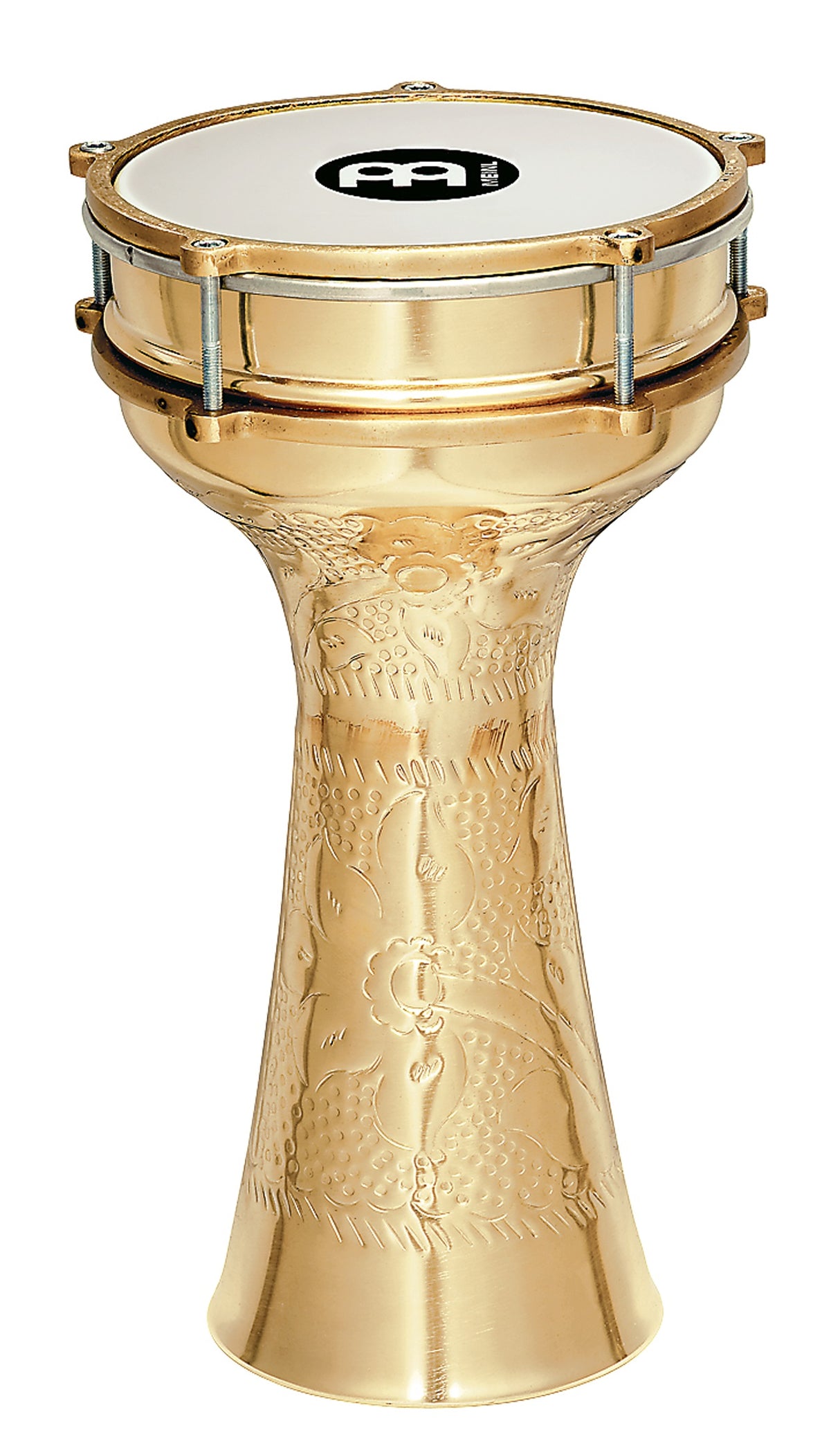 Meinl HE-214 Copper Darbuka Brass-Plated Hand-Engraved 7 1/2" X 14 3/4"