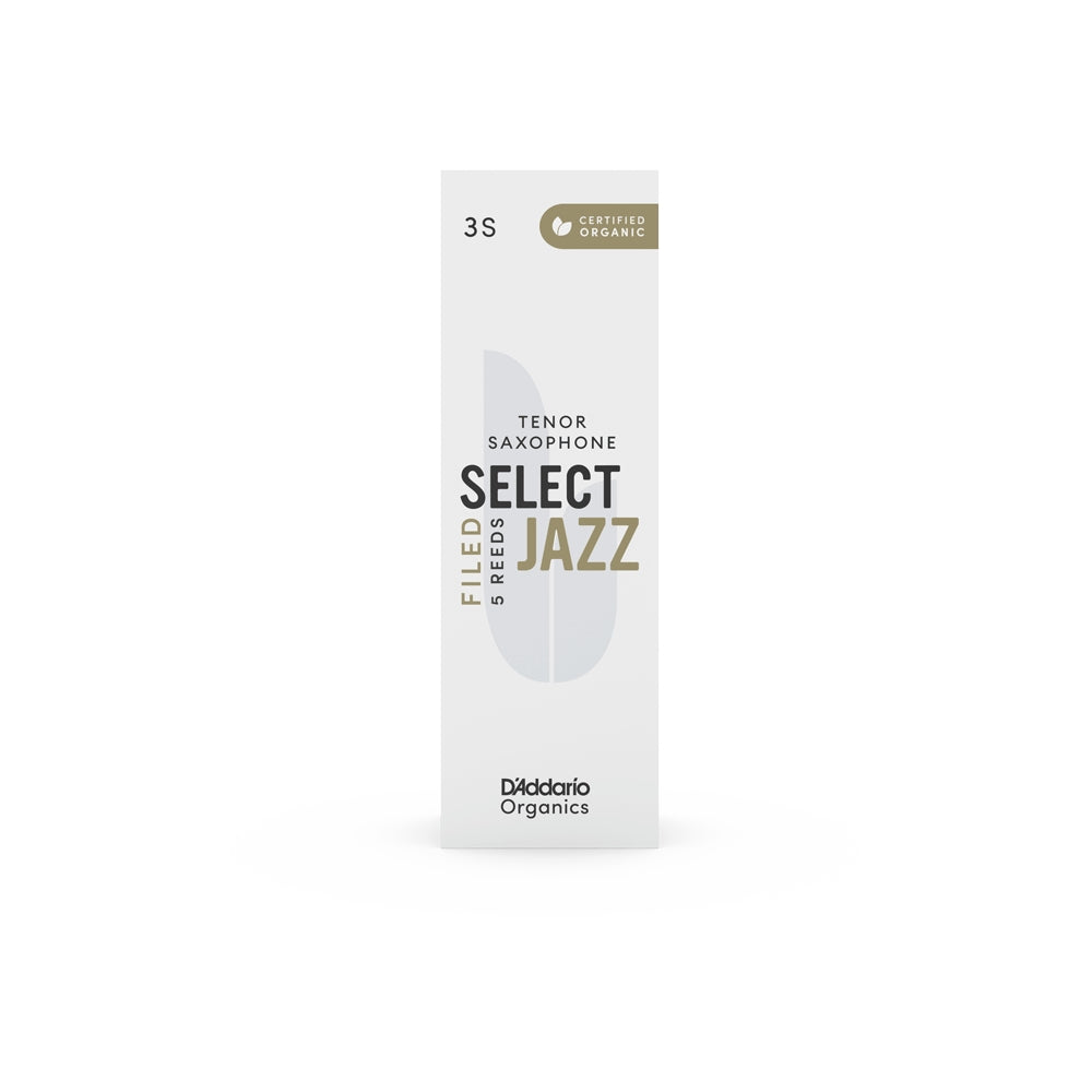 D'Addario Organic Select Jazz Filed Tenor Saxophone Reeds Strength 3 Soft 5-Pack
