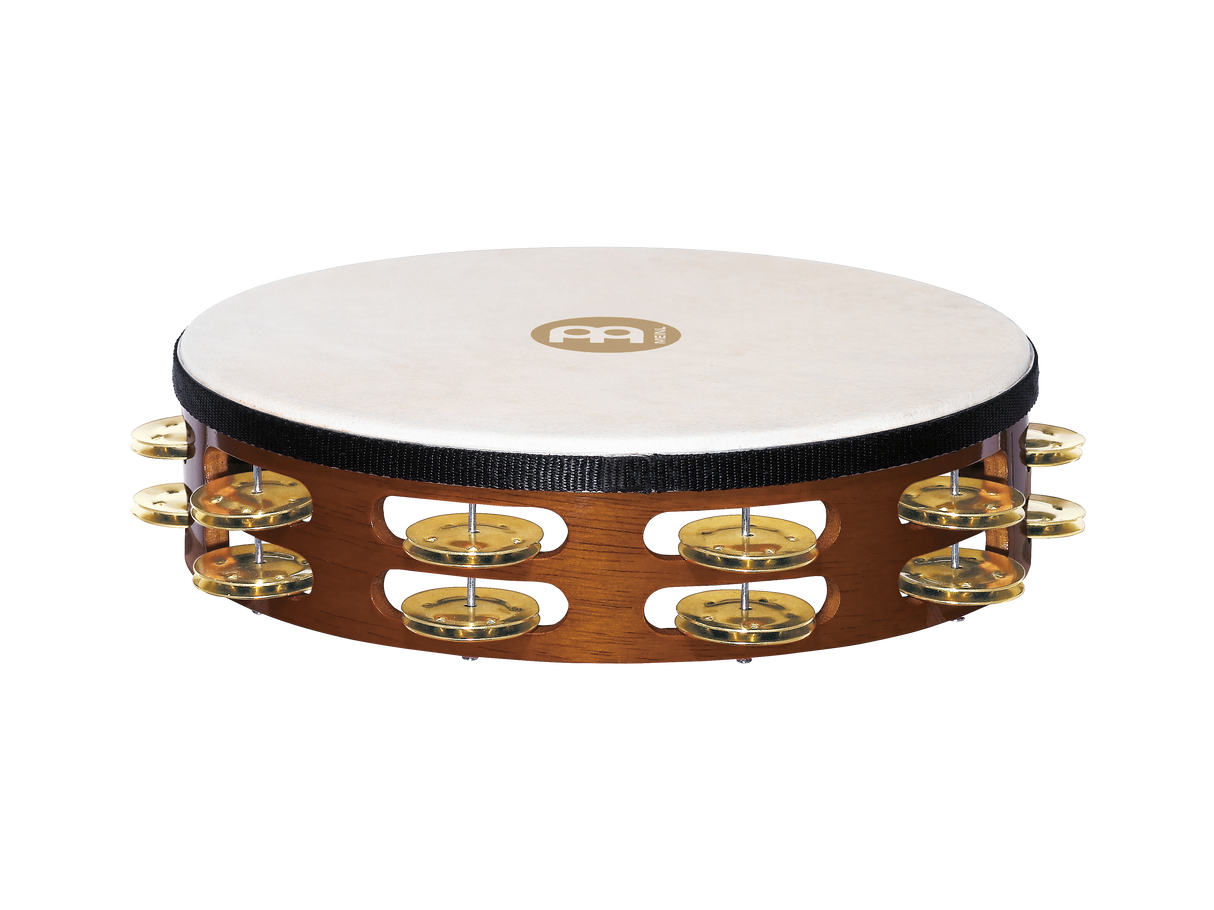Meinl TAH2B-AB Traditional Goat Skin Wood Tambourine Brass Jingles