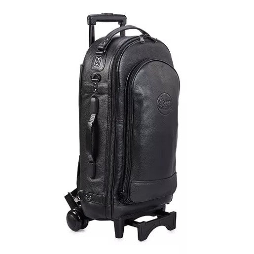 Gard 10-WBFLK Compact Triple Trumpet Wheelie Bag - Black Leather