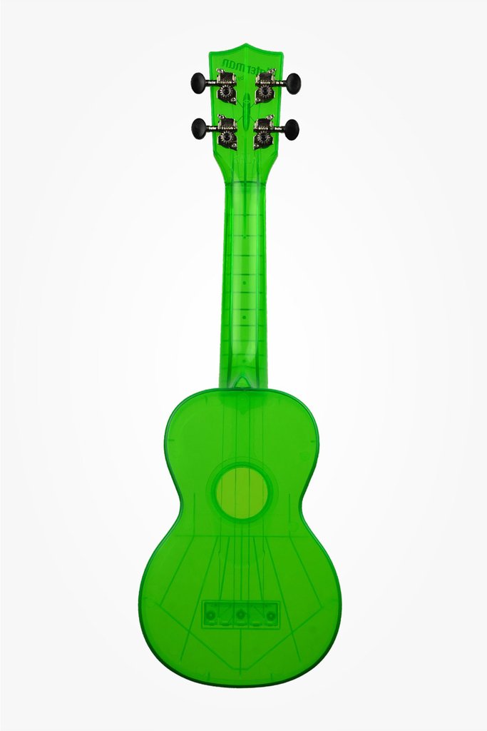Kala Waterman Soprano Composite Fluorescent Ukulele - Gloss Green - New,Gloss Green