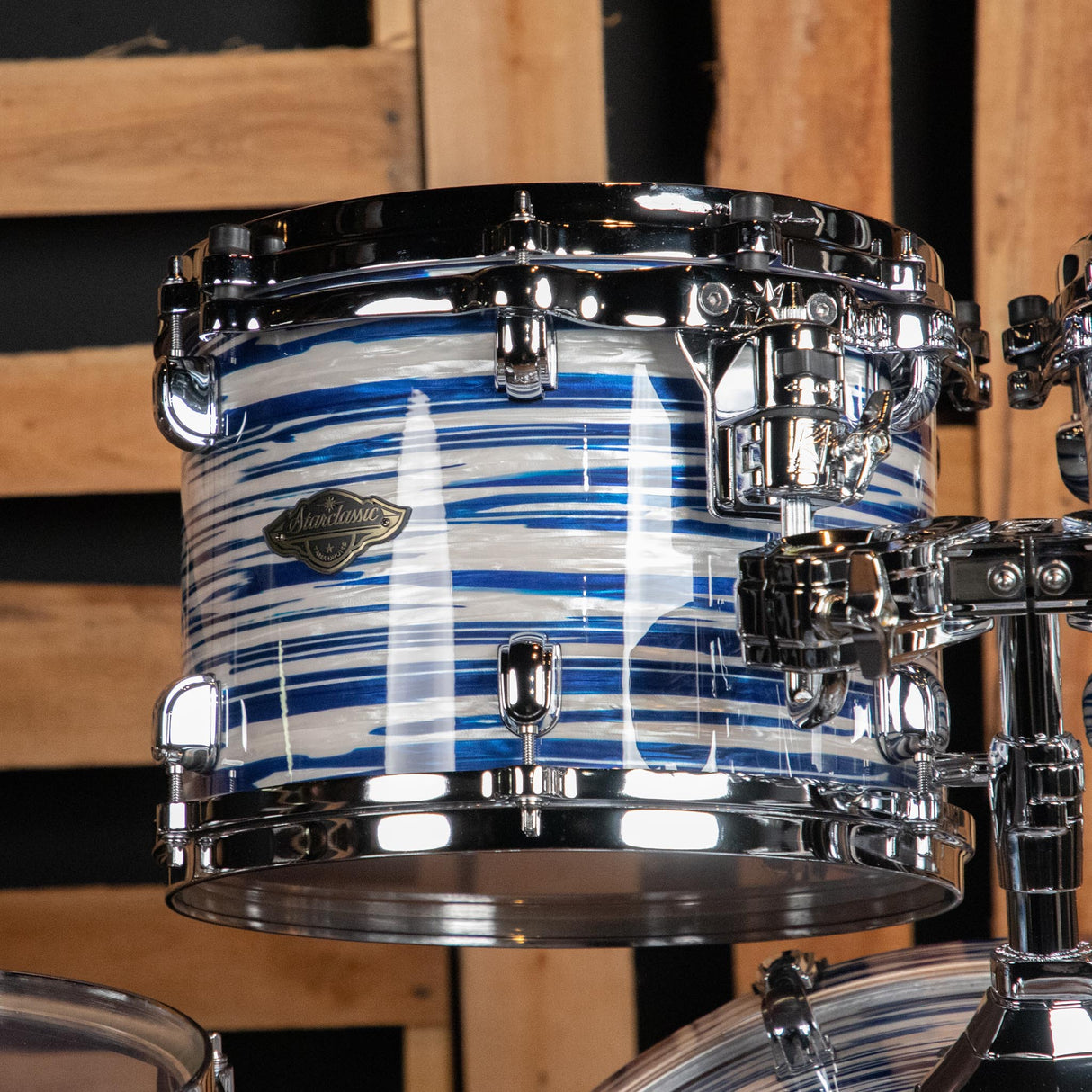 Tama Starclassic Walnut/Birch 5-Piece Shell Pack - Blue and White Oyster