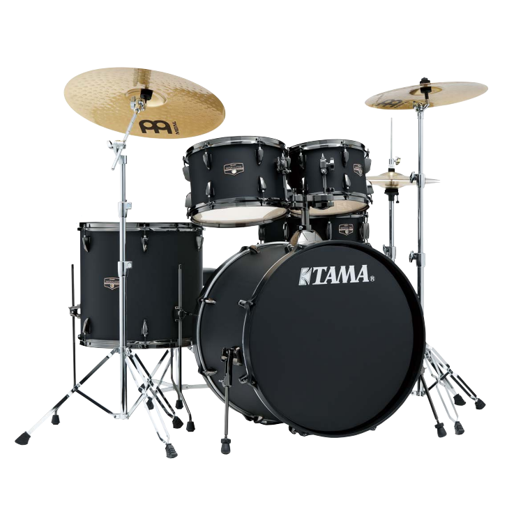 Tama Imperialstar 5-Piece Complete Drum Kit, 22-Inch Kick - Blacked Out Black