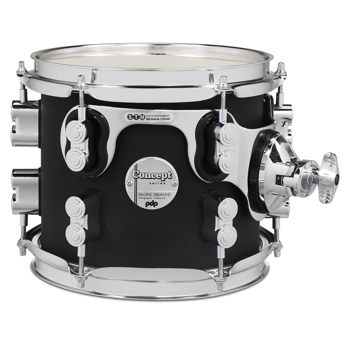 PDP 8 x 7-Inch Concept Maple Mounted Tom Drum - Satin Black
