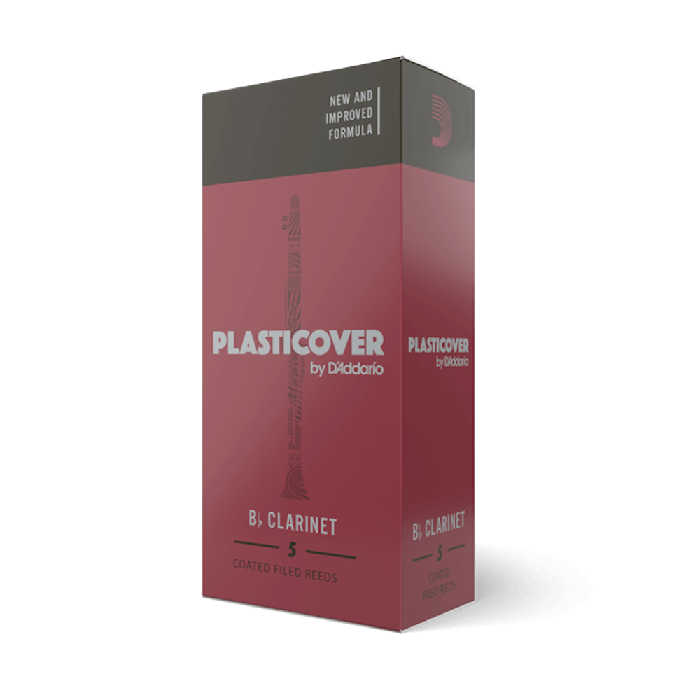 D'Addario RRP05BCL Plasticover Coated Filed B-Flat Clarinet Reed 5-Pack - New,3