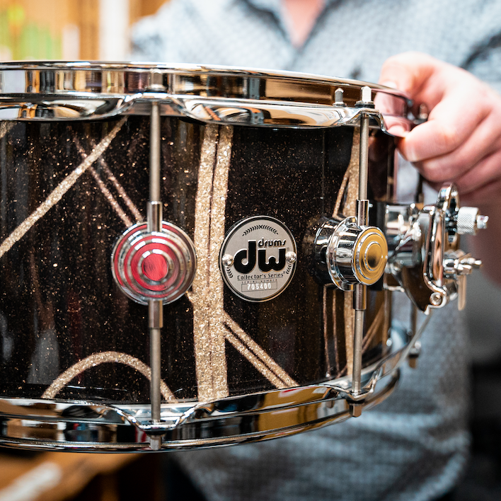 DW 6.5 x 14-Inch Collector's Pure Oak Snare - Smoke Glass Contrail - New