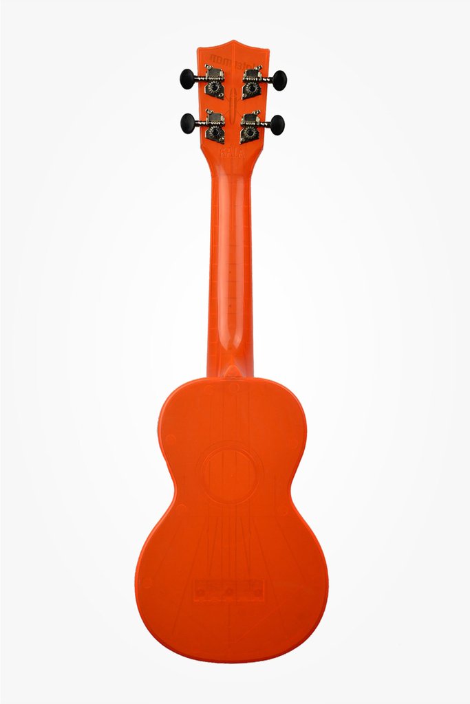 Kala Waterman Soprano Composite Fluorescent Ukulele - Gloss Orange - New,Gloss Orange