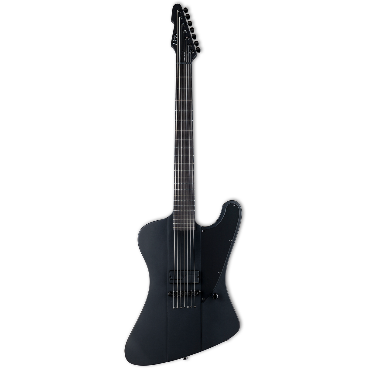 ESP LTD Phoenix-7 Baritone Black Metal 7-String Electric Guitar - Black Satin - New