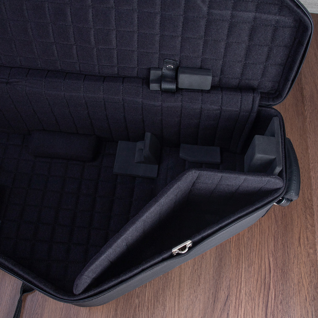 Marcus Bonna Baritone Saxophone Low A Case with Wheels - Black with Orange Trim and Badge