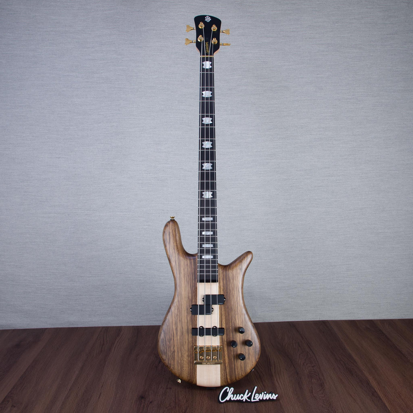 Spector Euro 4 LT Solid Korina Wings Electric Bass Guitar - Natural Satin - CHUCKSCLUSIVE - #NB23504