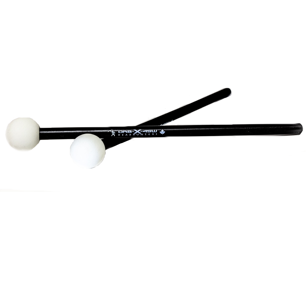 HeadHunters Orb X 45W Drum Mallets - White