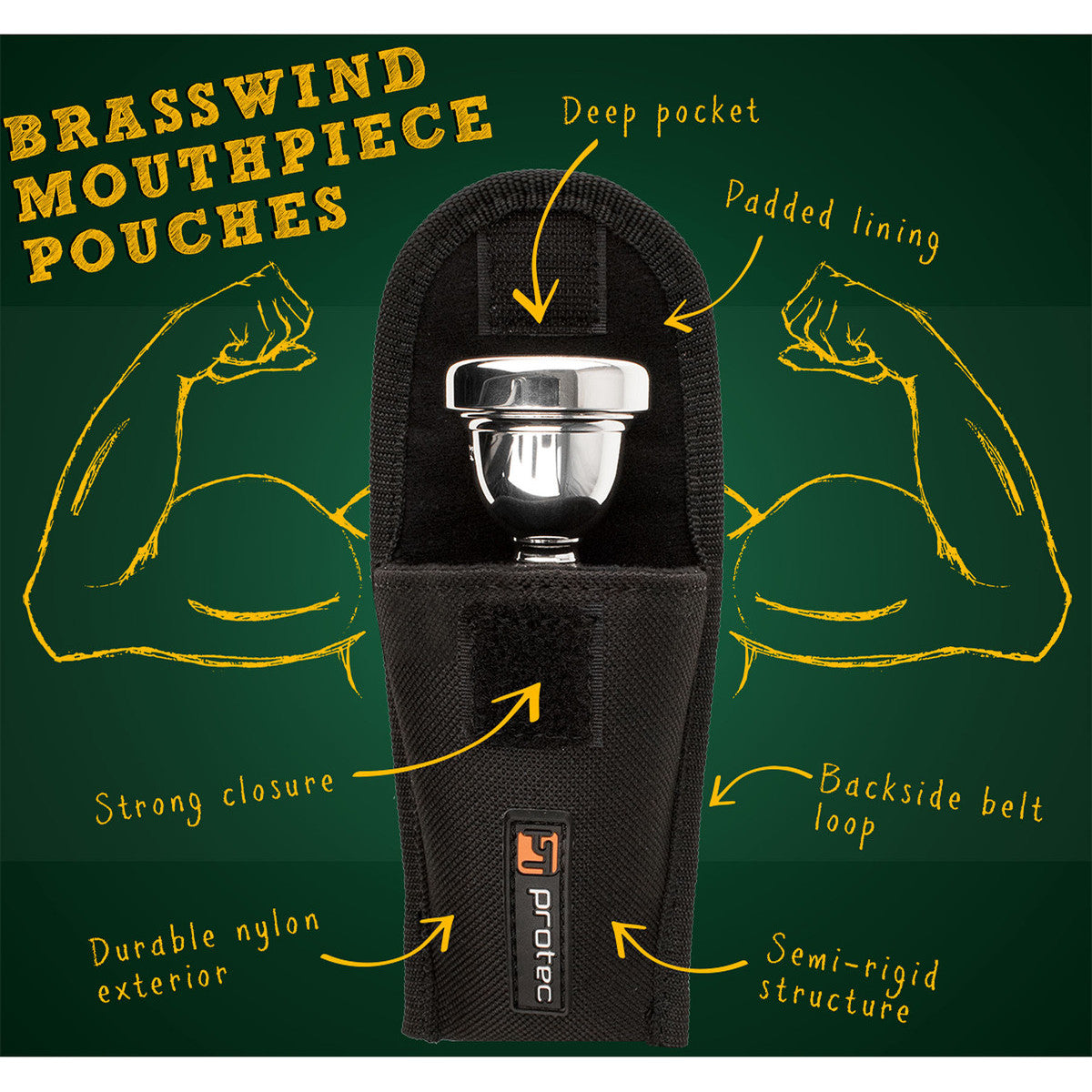 Protec Nylon Tuba Mouthpiece Pouch - Black