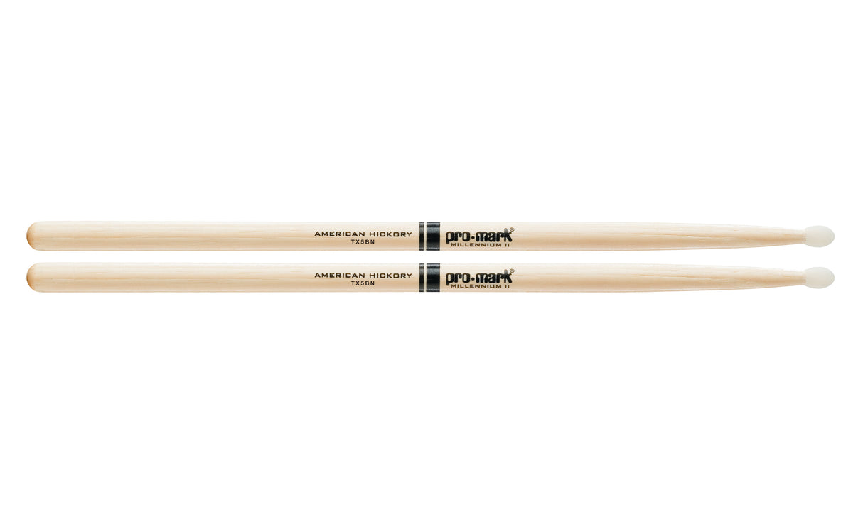 Promark TX5BN Hickory 5B Nylon Tip Drumsticks