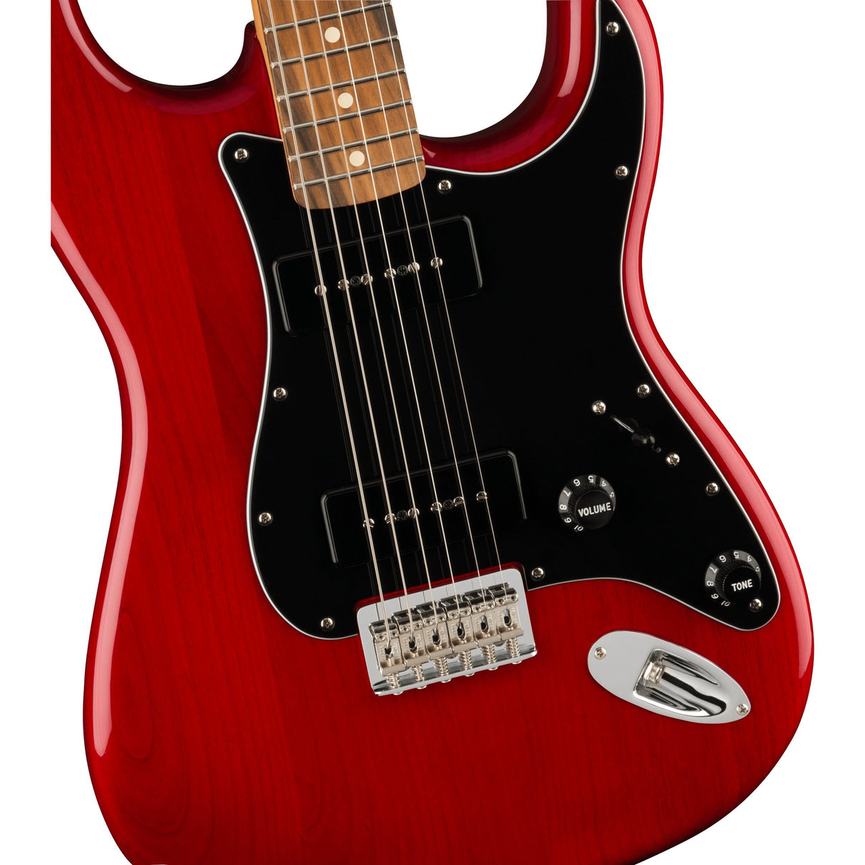 Fender Noventa Stratocaster Electric Guitar - Crimson Red Transparent, Pau Ferro Fingerboard - Mint, Open Box
