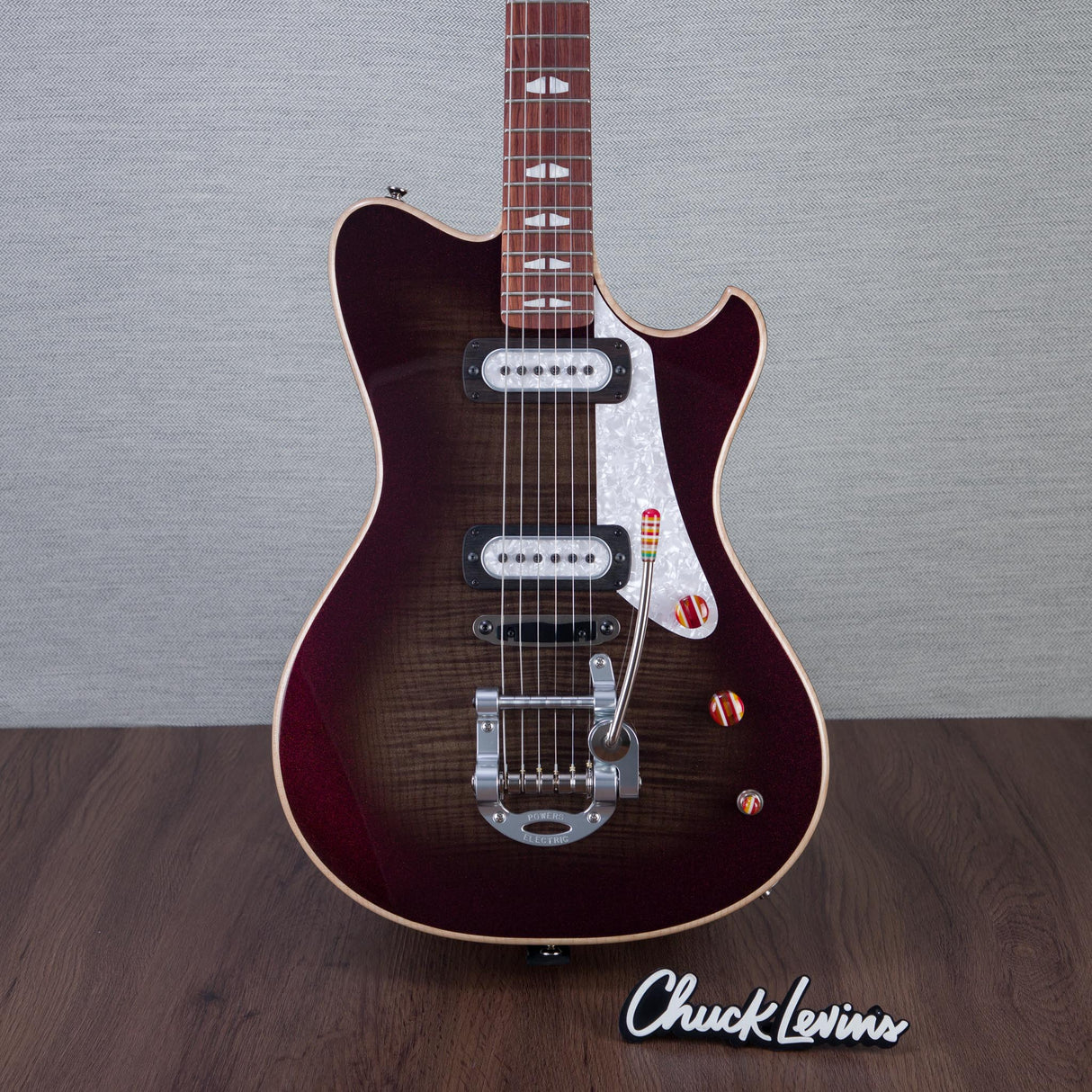 Powers Electric A-Type Select Maple Electric Guitar - Chroma Silver Cranberry - #A905