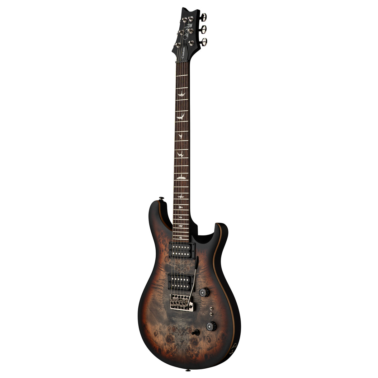 PRS SE Limited Edition "Exotic" Custom 24-08 Poplar Burl Electric Guitar - Charcoal Cherry Midnight Burst