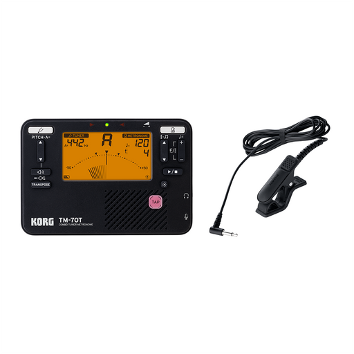 Korg TM70C-BK Tuner Metronome and Contact Microphone - Black