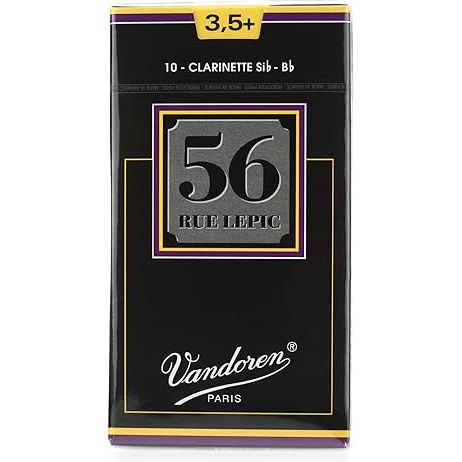 Vandoren CR5035+ Clarinet 56 Rue Lepic Reeds Strength 3.5+ - 10 Pack