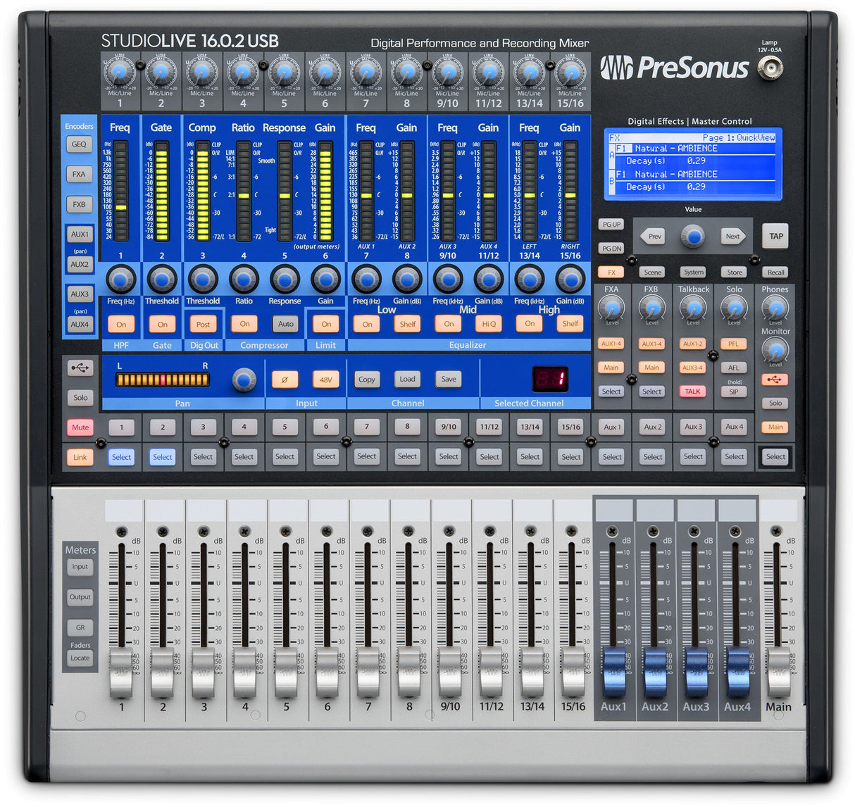 Presonus StudioLive 16.0.2 USB 16x2 Performance And Recording Digital Mixer - Open Box, Mint