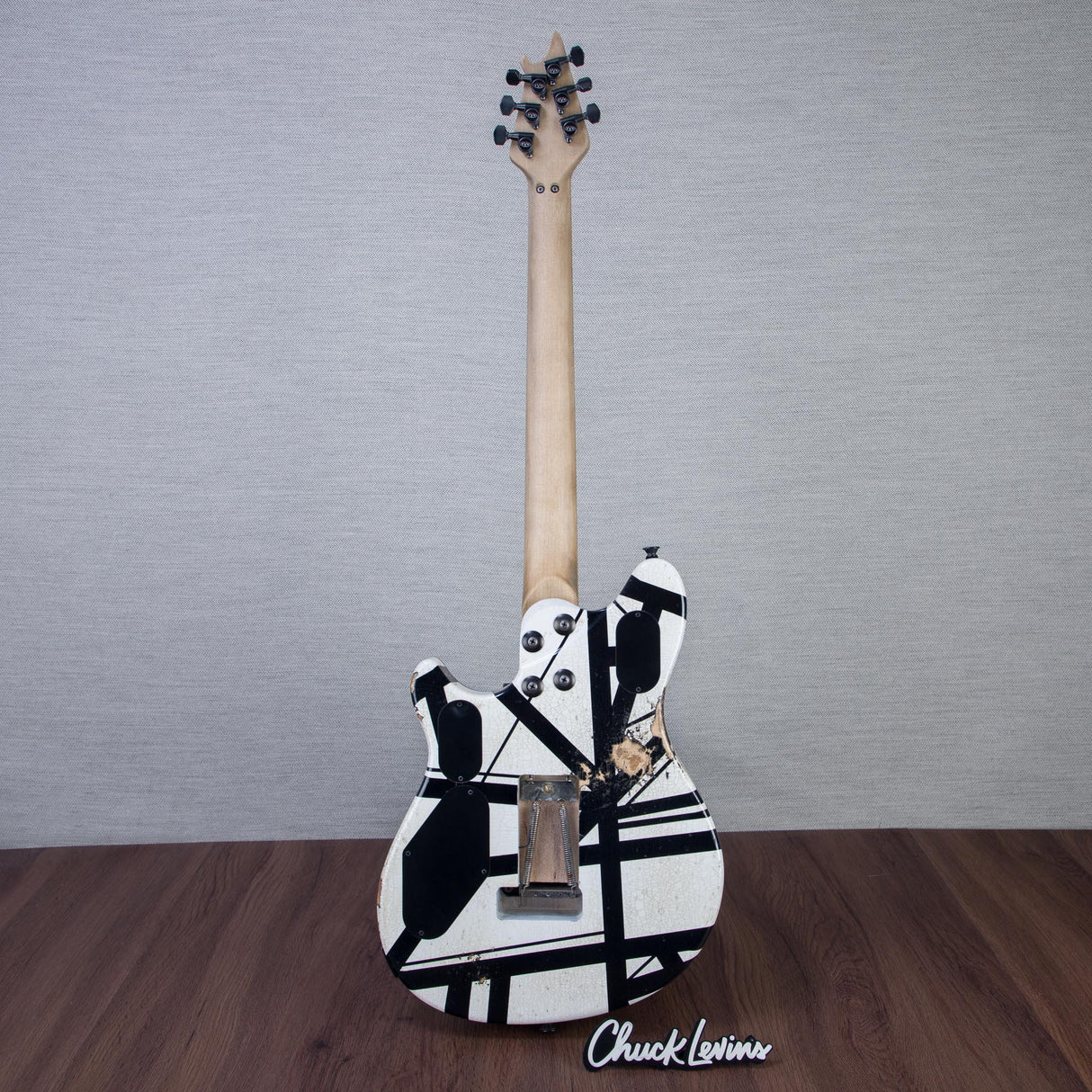 EVH Custom Shop Special Edition Wolfgang Stripes Electric Guitar - White/Black Stripes - #WG17642A
