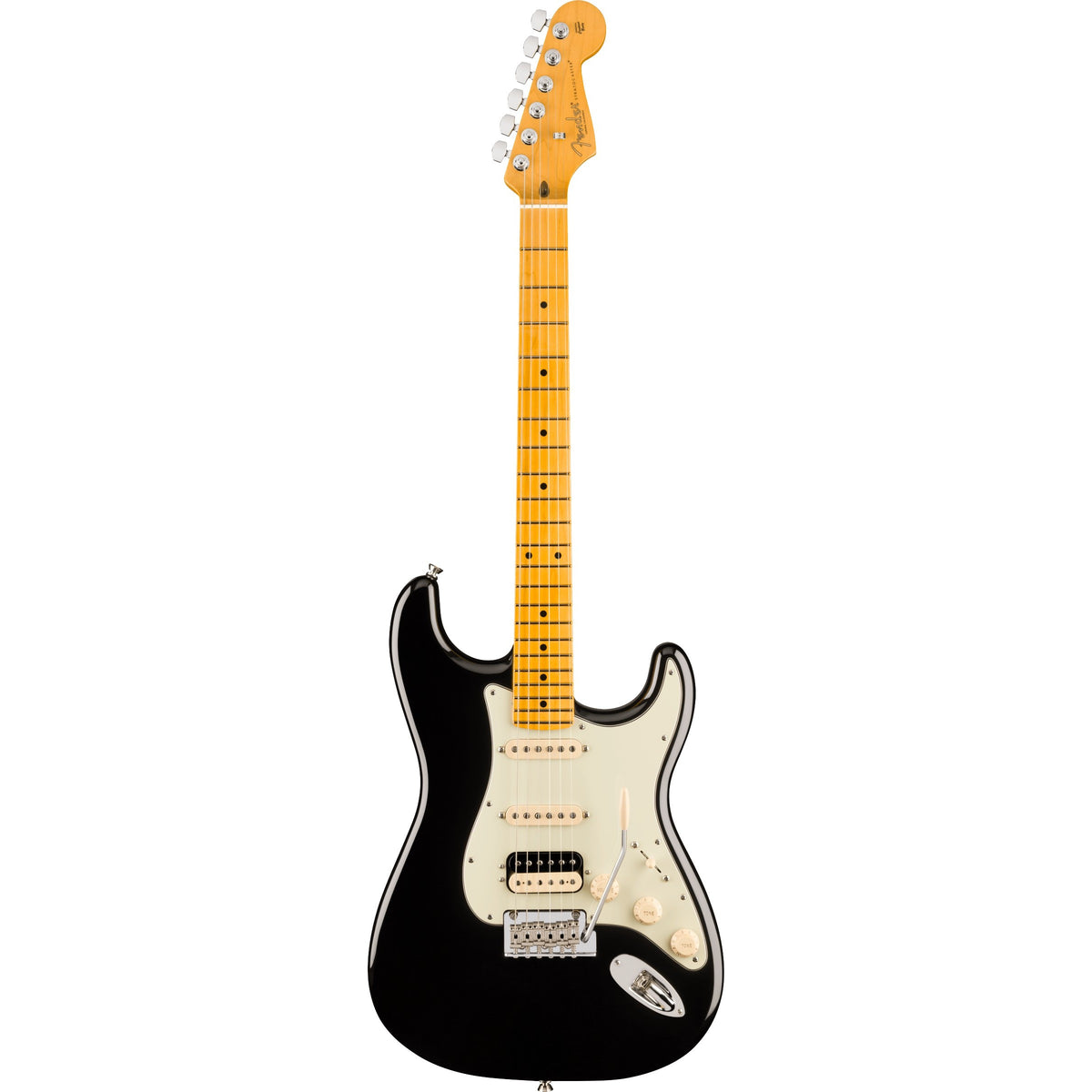 Fender American Professional Stratocaster HSS Electric Guitar, Maple Fingerboard - Black