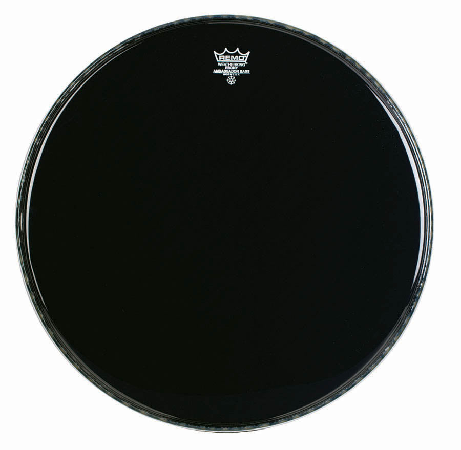 Remo 22" Ebony Crimplock Ambassador Marching Bass Drum Head