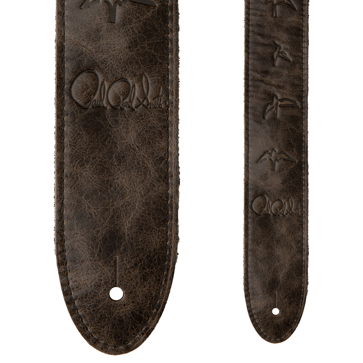 PRS Embossed Birds 2-Inch Leather Strap - Worn Black
