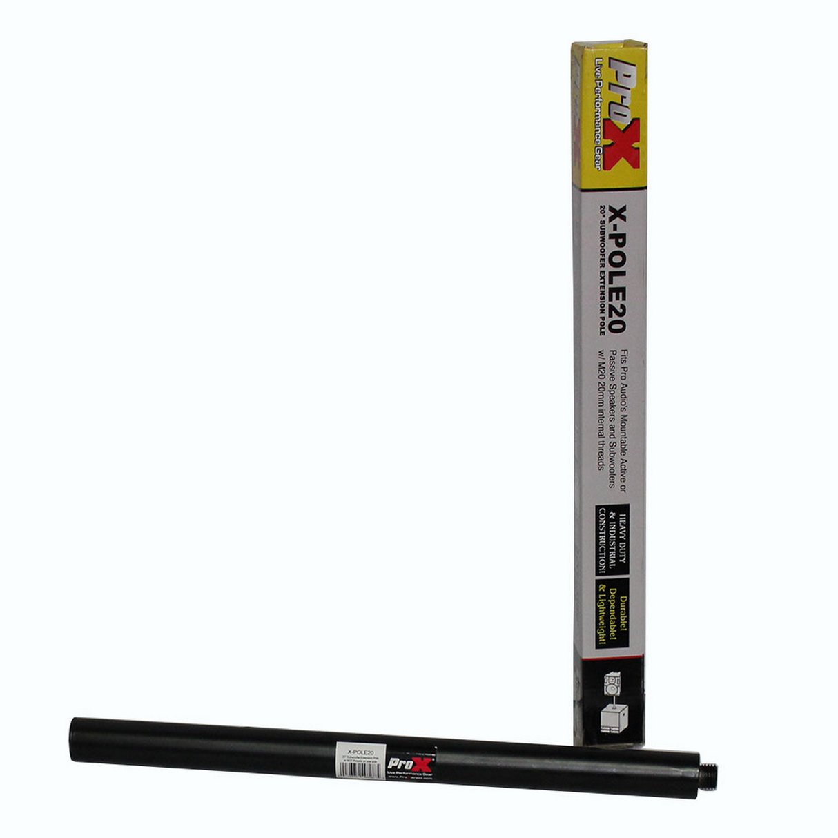 ProX X-POLE20 20-Inch Speaker Mount Pole with M20 Mount Threads