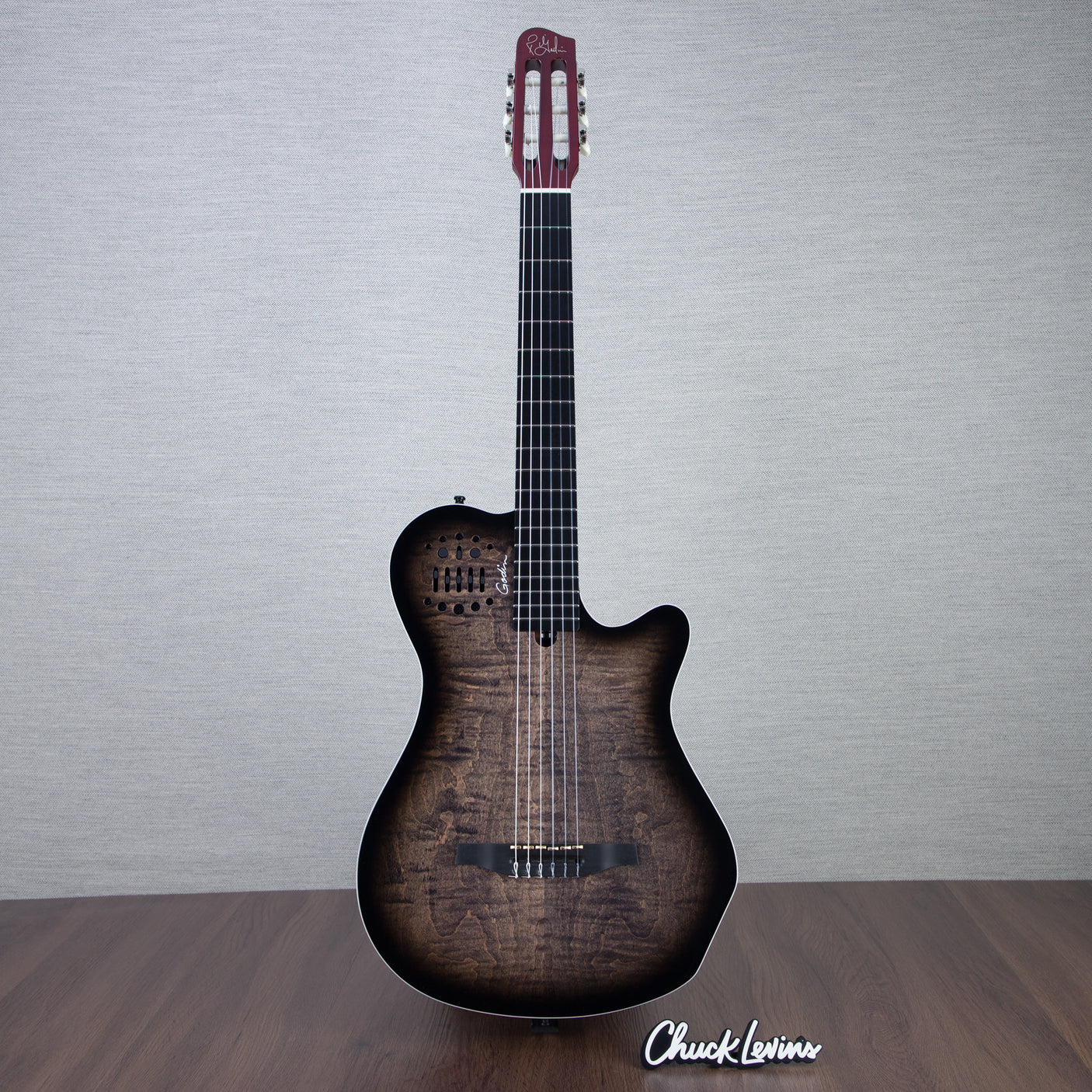 Godin MultiAc Grand Concert SA Nylon String Acoustic-Electric Guitar - Trans Black - CHUCKSCLUSIVE - #24311170