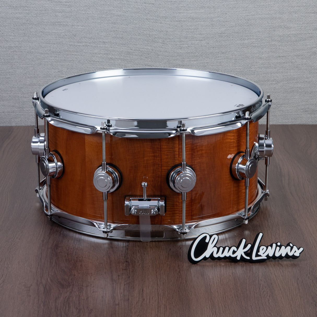 DW 6.5 x 14-Inch Collector's Maple Exotic Series Snare Drum - Natural Lacquer over Koa
