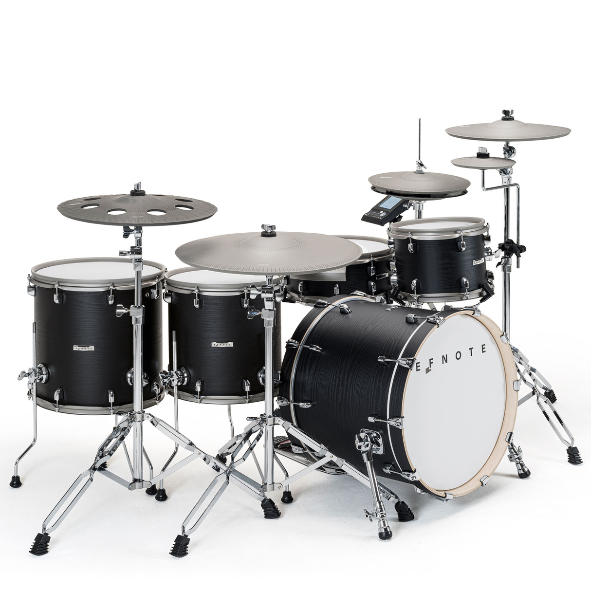 EFNOTE 7X 5-Piece Electronic Drum Kit With Cymbal Pads - Black Oak Wrap - Preorder