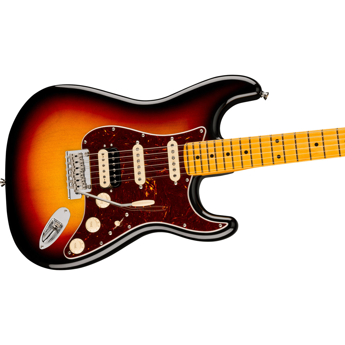 Fender American Professional Stratocaster HSS Electric Guitar, Maple Fingerboard - 3-Color Sunburst