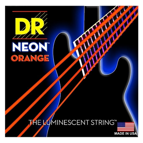 DR Strings NOB5-45 NEON 5-String Bass Guitar Strings - Orange