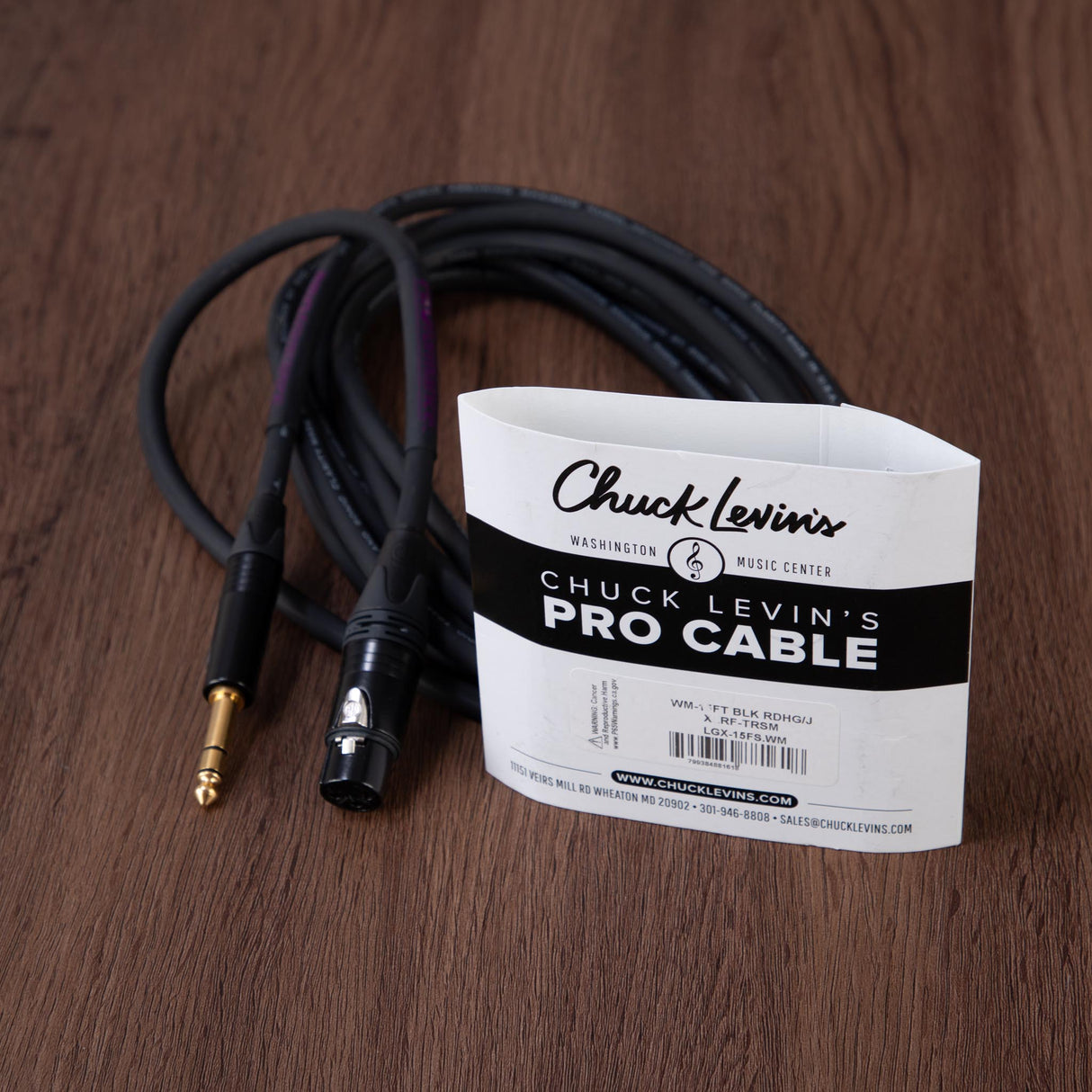 Chuck Levins LGXF-15-WM 15-Foot Balance LGX Cable - XLRF to TRSM