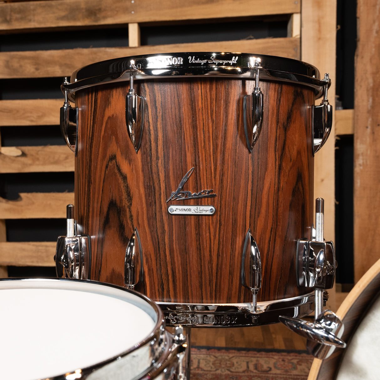 Sonor Vintage Series 4-Piece Shell Pack, 20-Inch Kick - Rosewood Semi Gloss