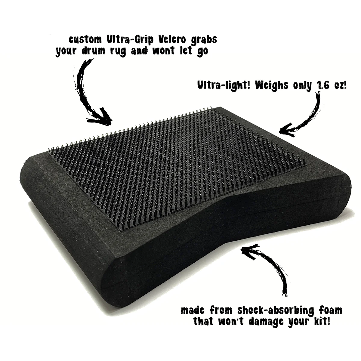 KickBlock PedalBlock Stabilzer for Drum Hardware - Black