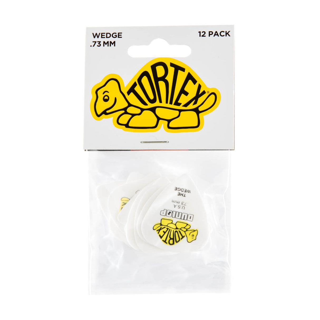 Dunlop Tortex Wedge Pick - 0.73mm - White (12-Pack)