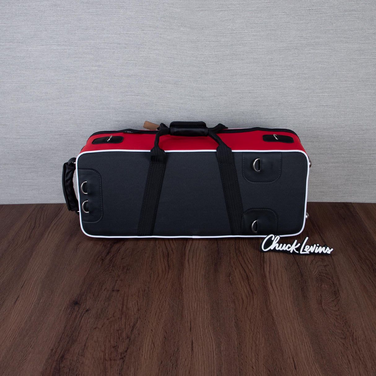 Marcus Bonna Custom Double Case for Piston Trumpets - Red / Black, Carbon Fiber Shell