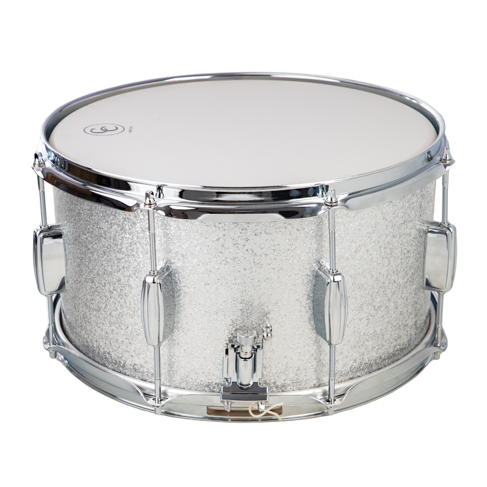 C&C Drums Player Date II 8x14 Snare - Silver Sparkle Wrap