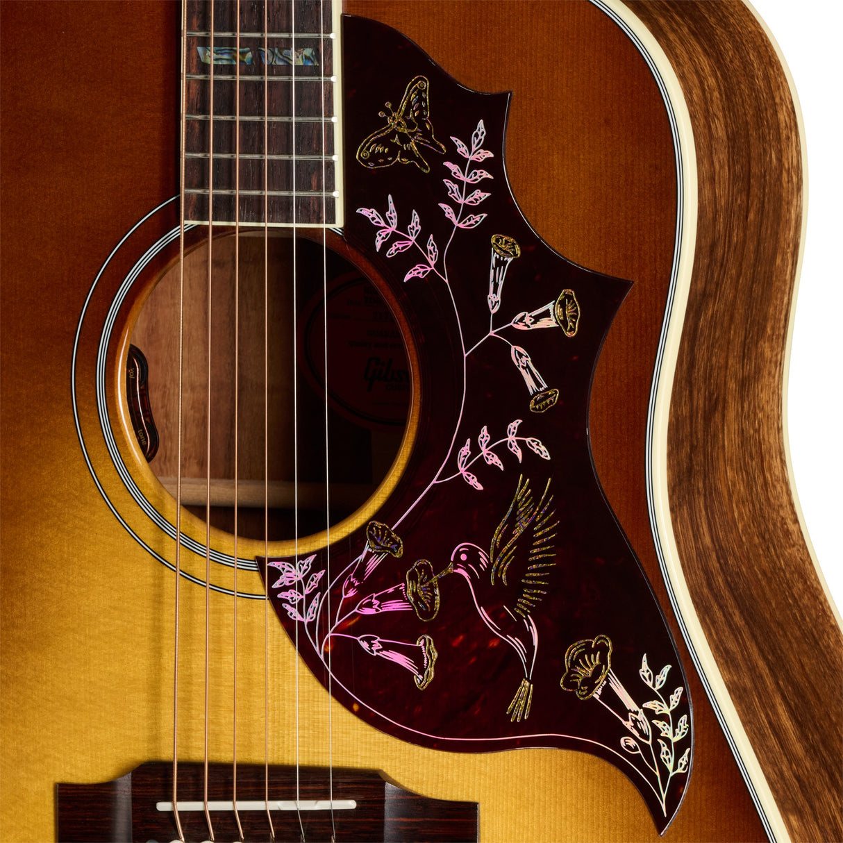 Gibson Custom Shop Hummingbird Elegant Koa Acoustic Electric Guitar - Honey Burst