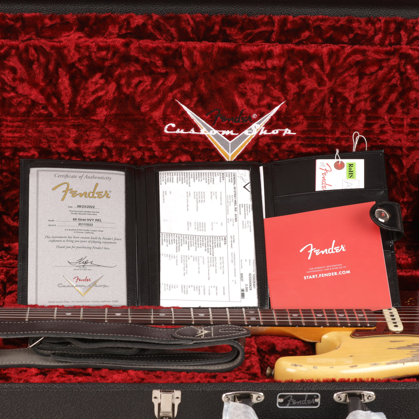 Fender Custom Shop 1969 Stratocaster Heavy Relic Guitar - Aged Vintage White - CHUCKSCLUSIVE - #R111533