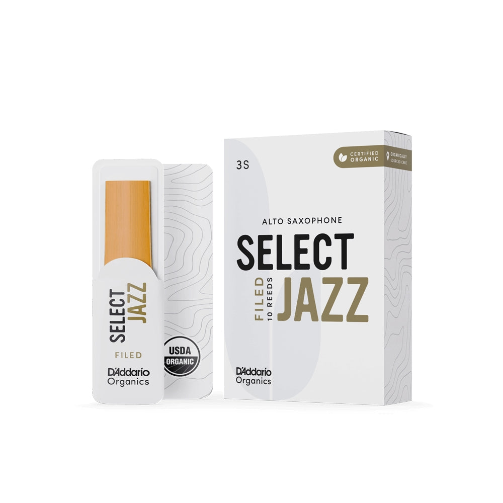 D'Addario ORSF10ASX3S 10-Pack Organic Select Jazz Saxophone Reeds - 3 Soft