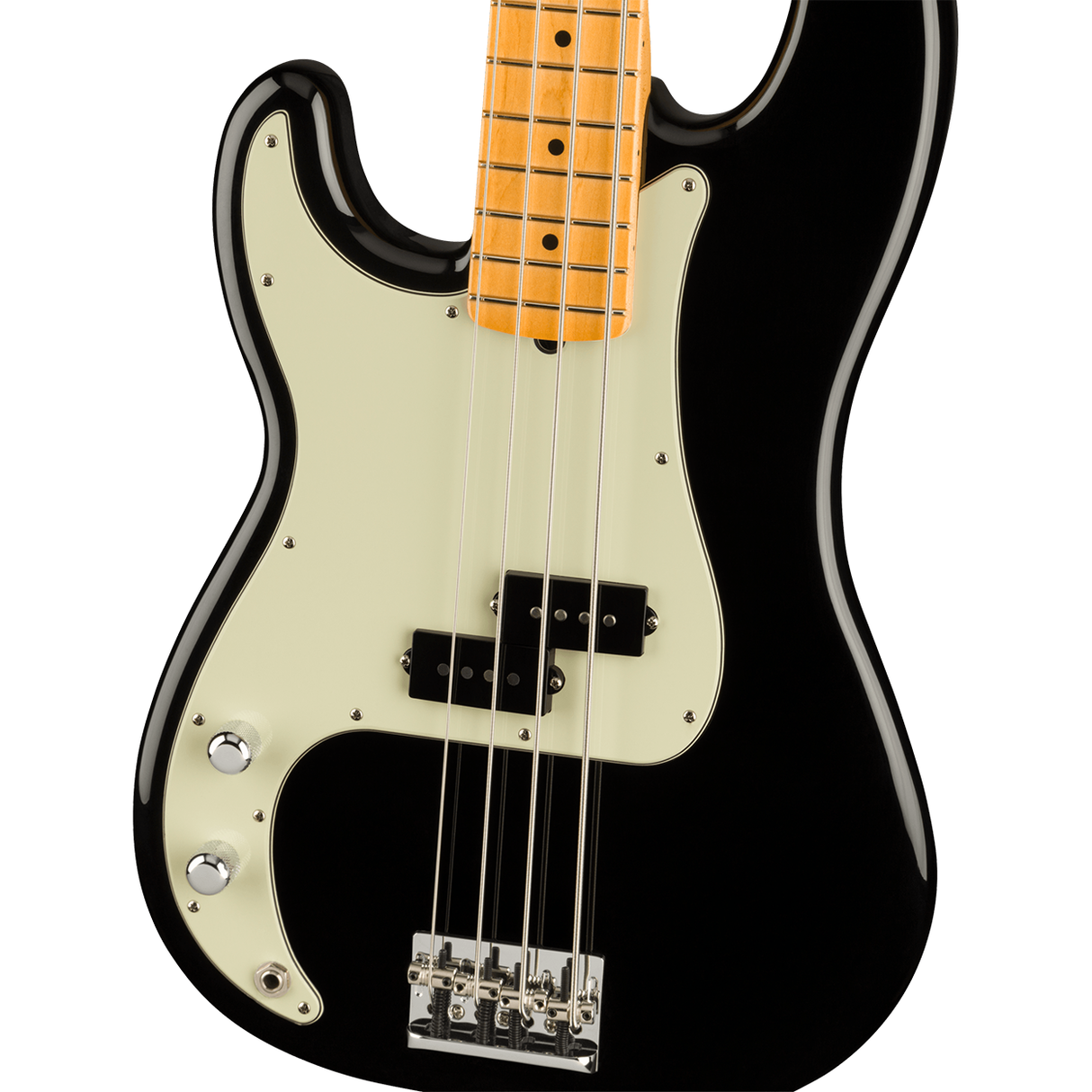 Fender American Professional II Left-Handed Precision Bass Guitar, Maple Fingerboard - Black
